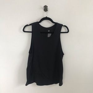 Small Black Activewear Workout Tank Top Muscle Tee